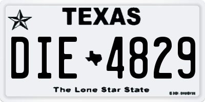 TX license plate DIE4829
