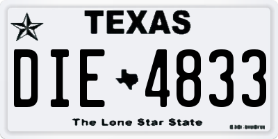 TX license plate DIE4833