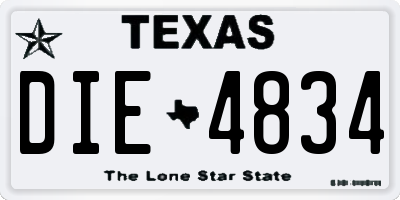 TX license plate DIE4834