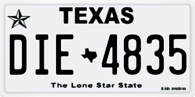 TX license plate DIE4835