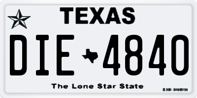 TX license plate DIE4840
