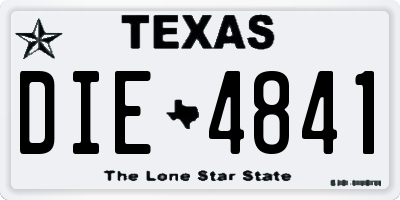 TX license plate DIE4841