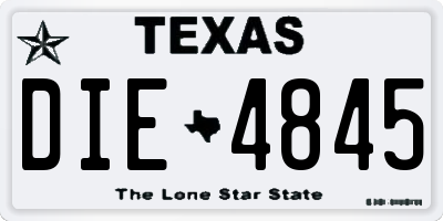 TX license plate DIE4845