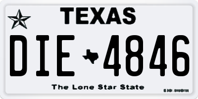 TX license plate DIE4846