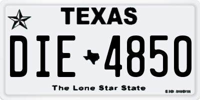 TX license plate DIE4850