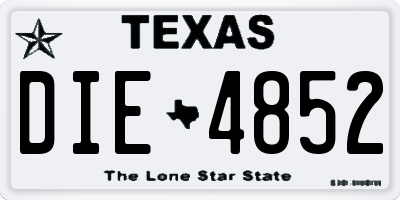 TX license plate DIE4852