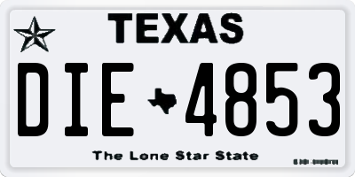 TX license plate DIE4853