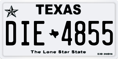 TX license plate DIE4855
