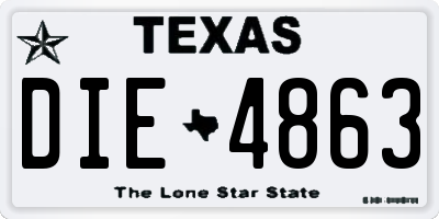 TX license plate DIE4863