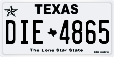 TX license plate DIE4865