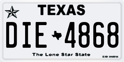 TX license plate DIE4868