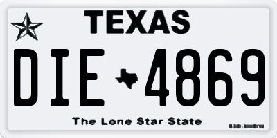 TX license plate DIE4869