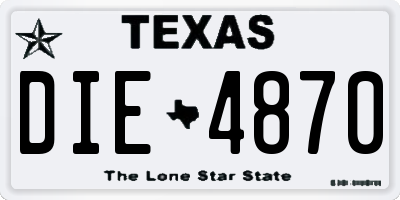 TX license plate DIE4870