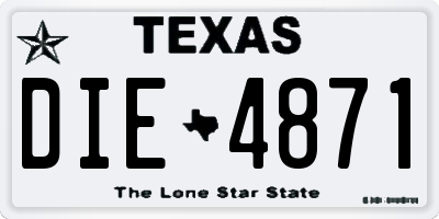 TX license plate DIE4871