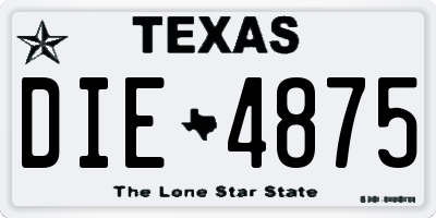 TX license plate DIE4875