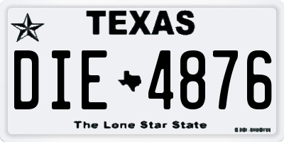 TX license plate DIE4876