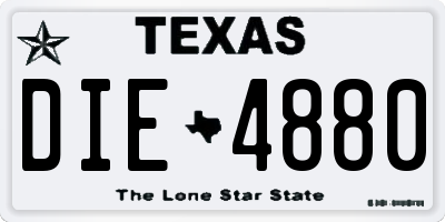 TX license plate DIE4880