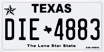 TX license plate DIE4883