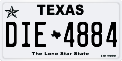 TX license plate DIE4884