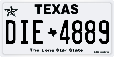 TX license plate DIE4889