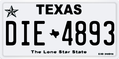 TX license plate DIE4893