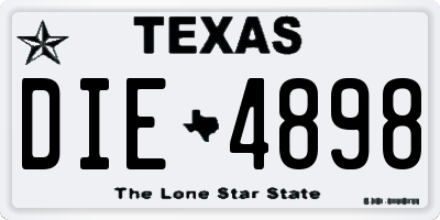 TX license plate DIE4898