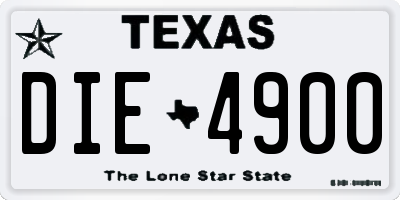 TX license plate DIE4900