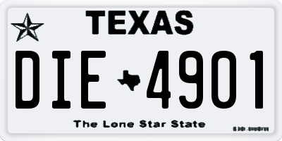 TX license plate DIE4901