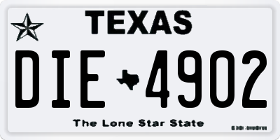 TX license plate DIE4902