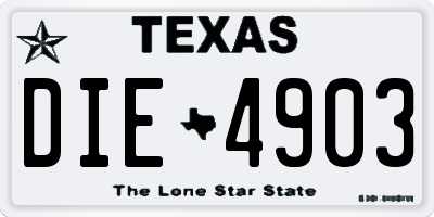 TX license plate DIE4903