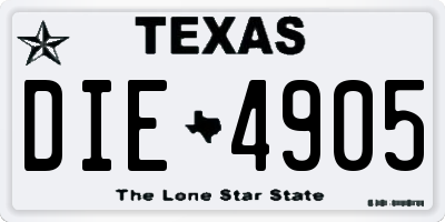 TX license plate DIE4905