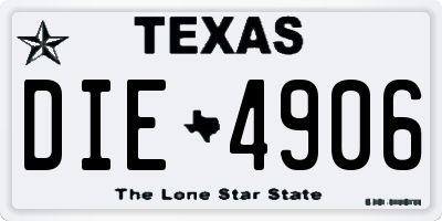 TX license plate DIE4906