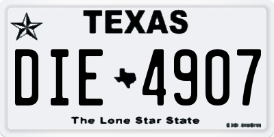 TX license plate DIE4907