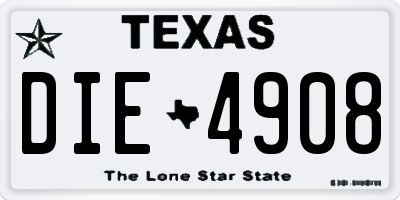 TX license plate DIE4908