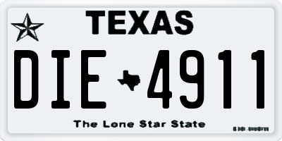 TX license plate DIE4911