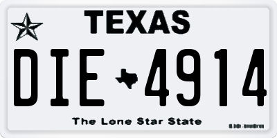 TX license plate DIE4914