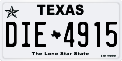 TX license plate DIE4915