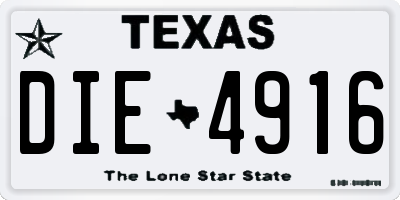 TX license plate DIE4916