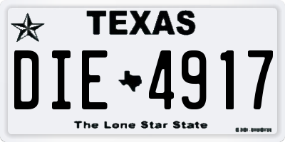 TX license plate DIE4917