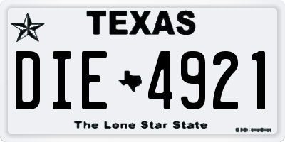 TX license plate DIE4921