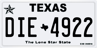 TX license plate DIE4922