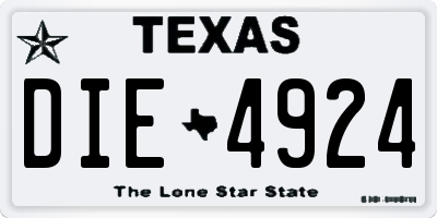 TX license plate DIE4924