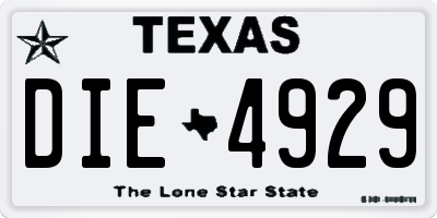 TX license plate DIE4929