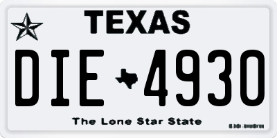 TX license plate DIE4930