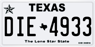 TX license plate DIE4933