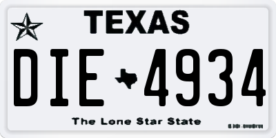 TX license plate DIE4934