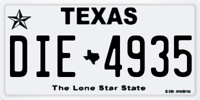 TX license plate DIE4935