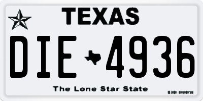 TX license plate DIE4936
