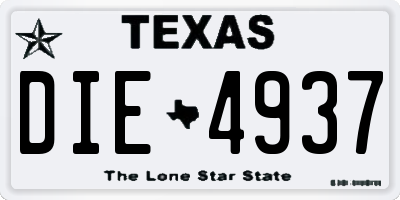 TX license plate DIE4937