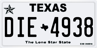 TX license plate DIE4938